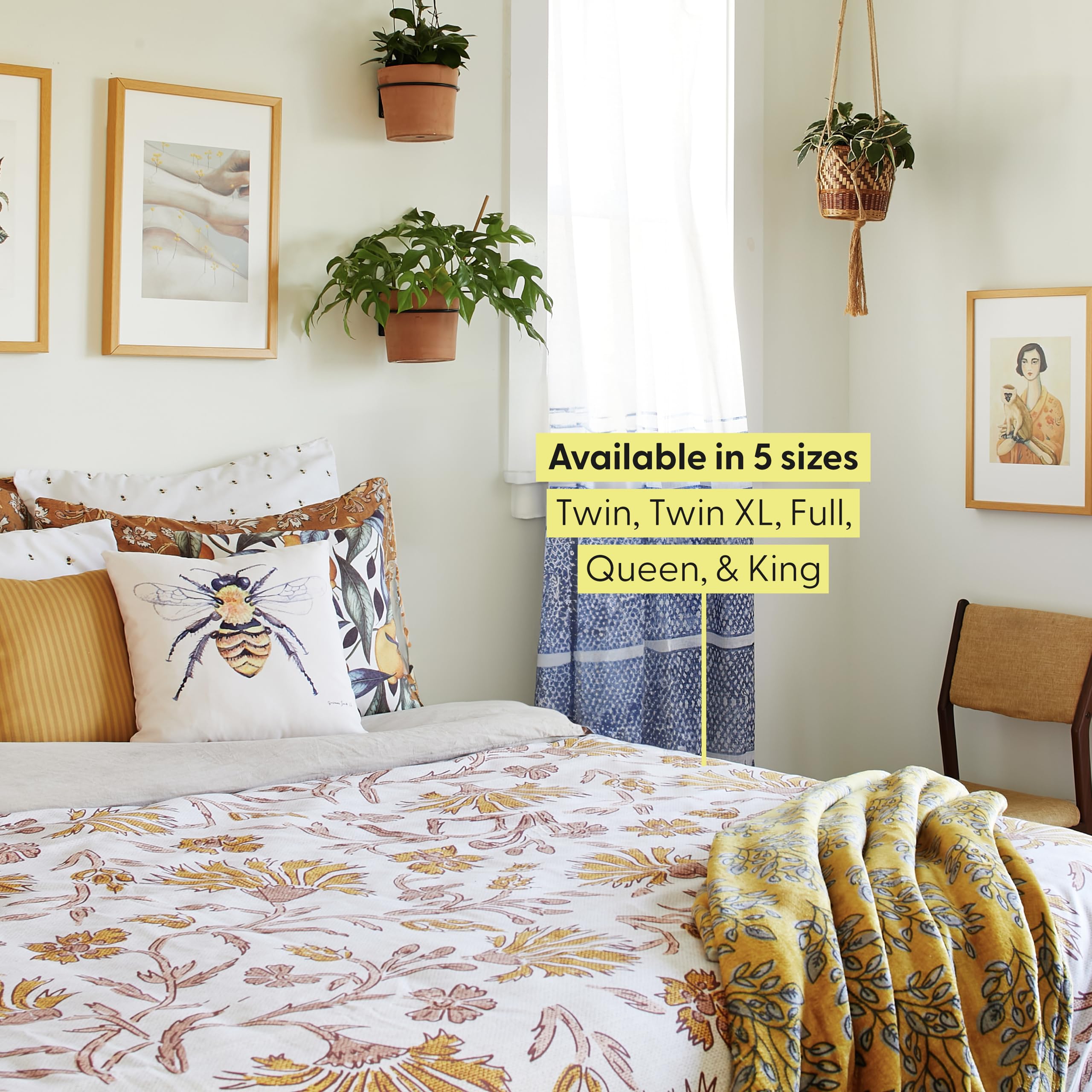 Society6 2021 Cotton Comforter, Twin, Anita's & Bella's Artwork Black Palm Leaves Dream 1 - Image 4