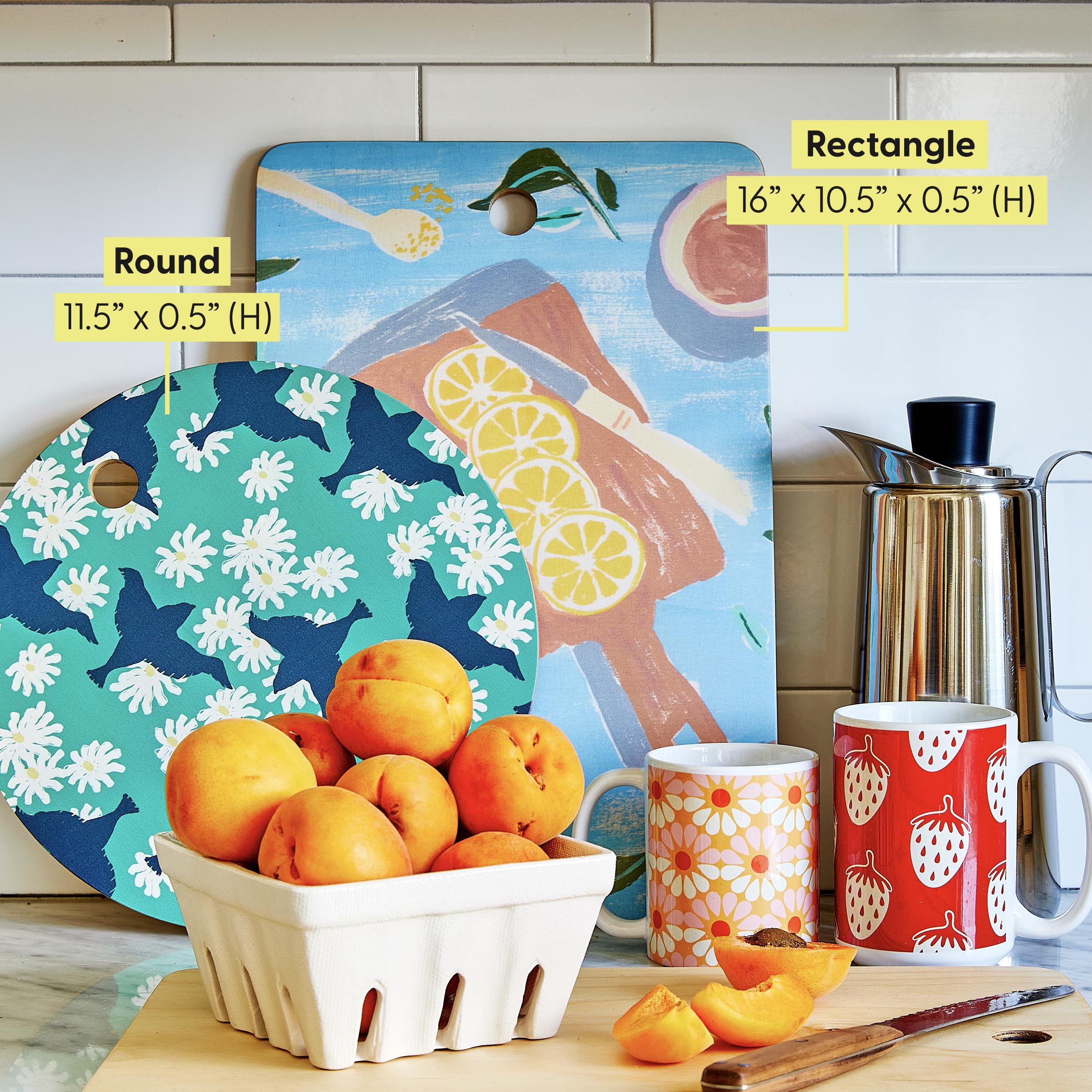 Society6 Bamboo Cutting Board | 83 Oranges Botanical Boho Art | Kitchen Decor Food-Safe Serving Board, Lovely And Fine, 11.5"L x 0.5"W - Image 4