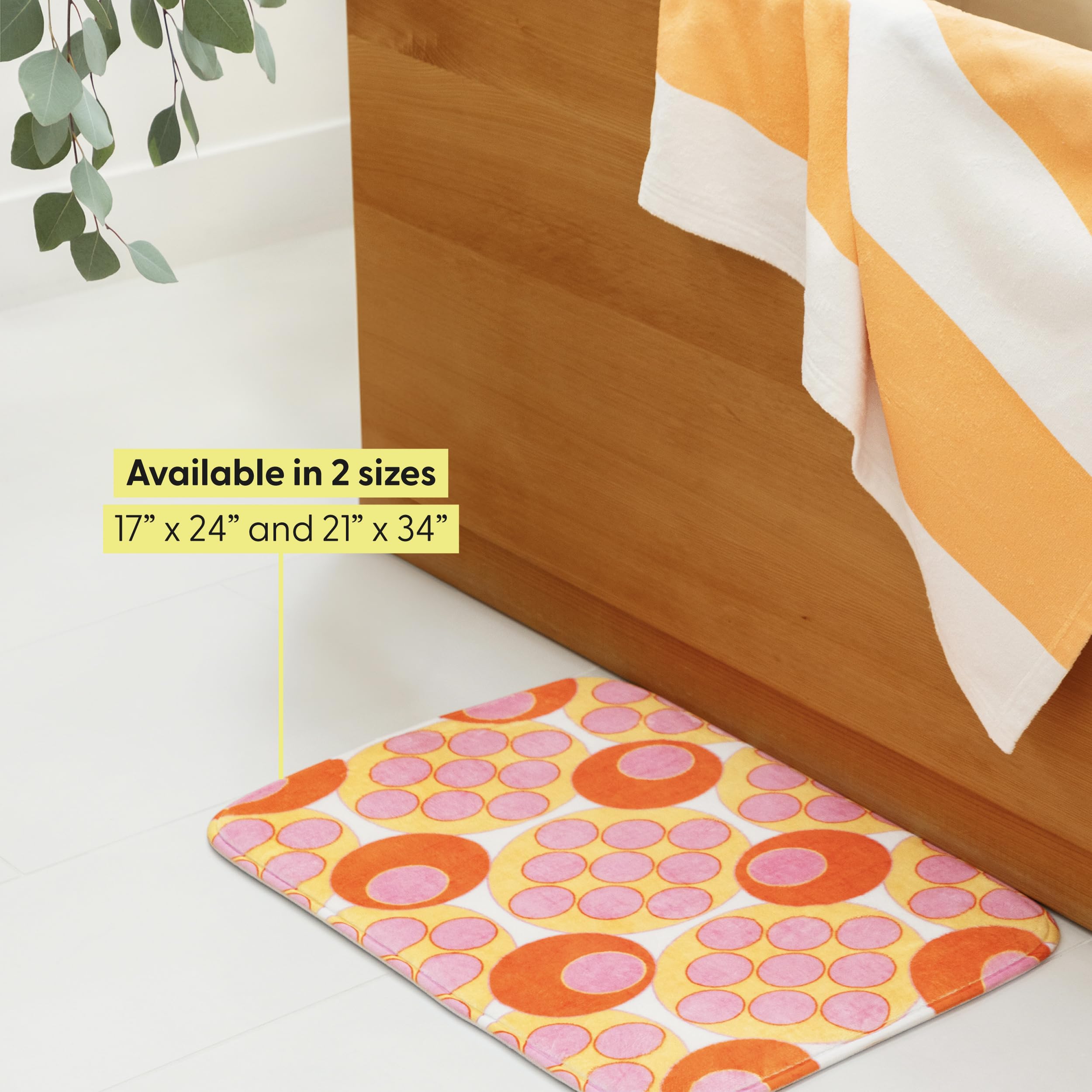 Society6 Bath Mat - Bathroom Decor by Gale Switzer - Non-Slip Memory Foam Bathroom Rugs, Soft Microfiber, Machine Washable, 21" x 34", Palm Leaf Synchronicity - Image 4