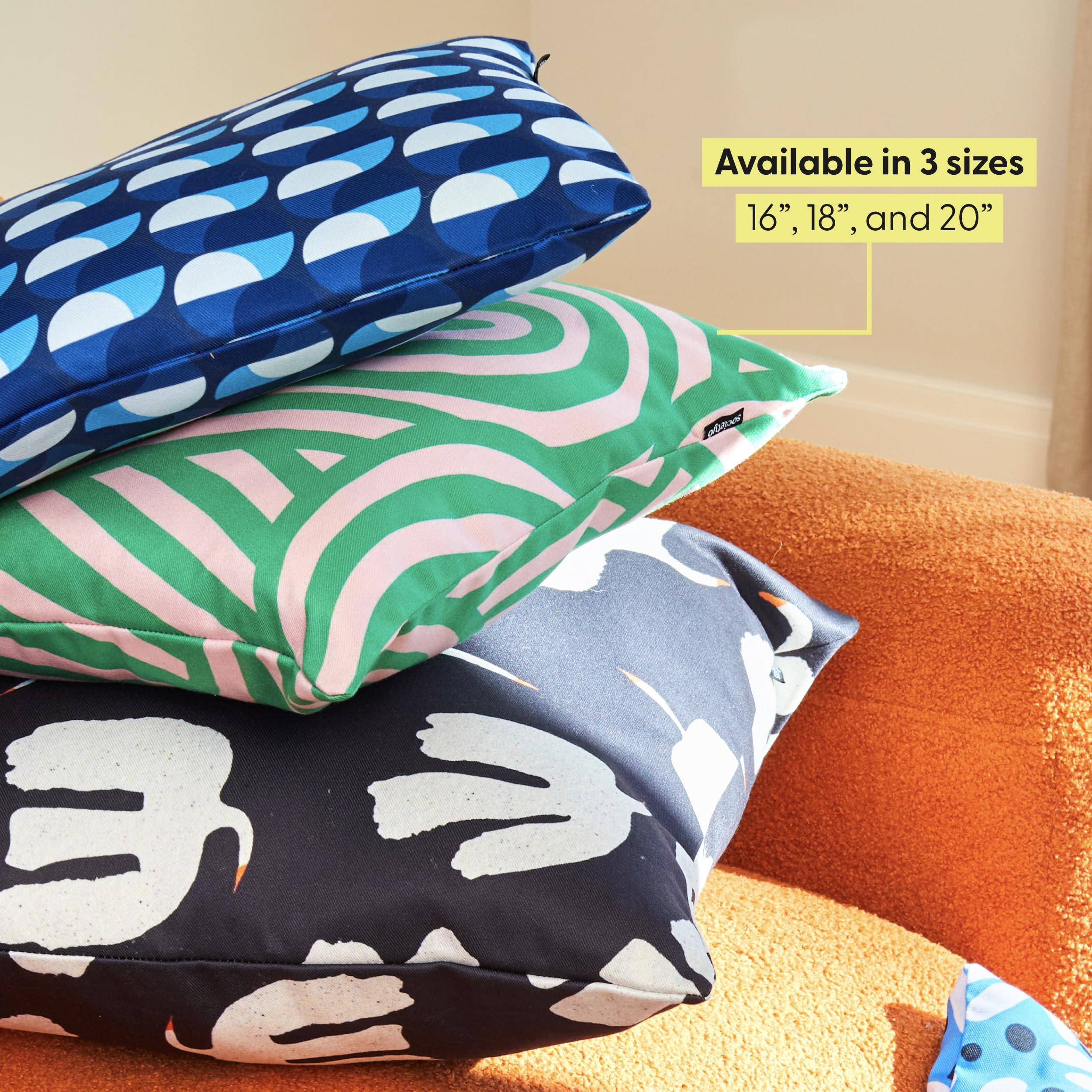 Society6 Throw Pillow with Insert, Designed by Monika Strigel, Decorative Cushion for Sofa Bed Living Room Home Decor Soft Accent Pillow Cover Included, 16" x 16", Better Together Pink Ink - Image 4